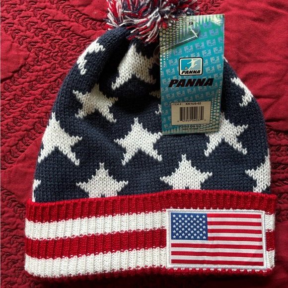USA BEANIE , PANNS   , 100% ACRYLC - Picture 1 of 4